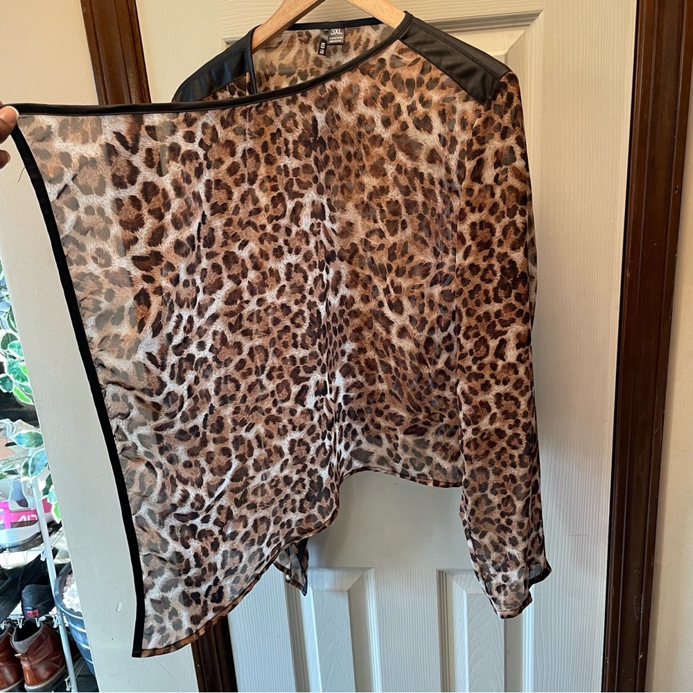 Leopard Print Open Front Jacket - image 5